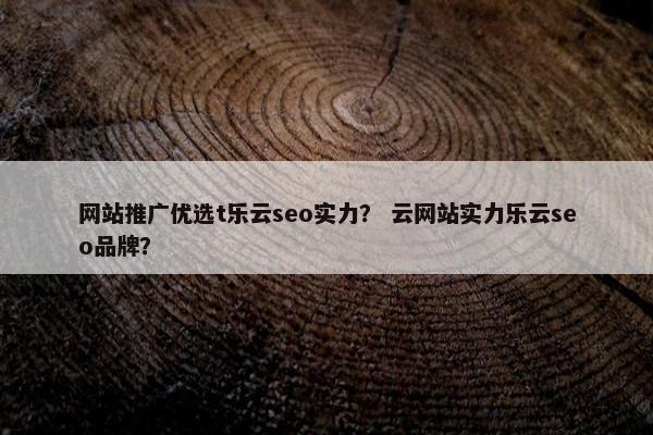 网站推广优选t乐云seo实力？ 云网站实力乐云seo品牌？