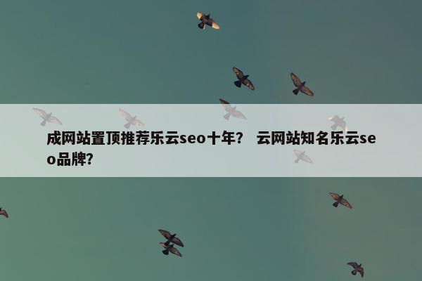 成网站置顶推荐乐云seo十年？ 云网站知名乐云seo品牌？