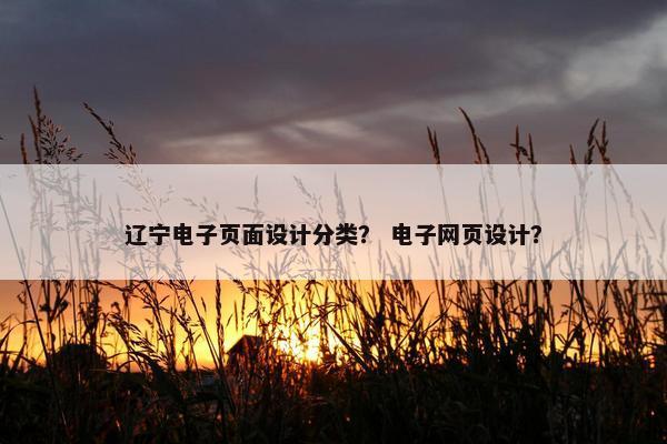 辽宁电子页面设计分类？ 电子网页设计？