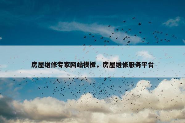 房屋维修专家网站模板，房屋维修服务平台