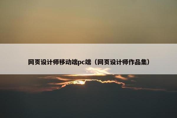网页设计师移动端pc端（网页设计师作品集）