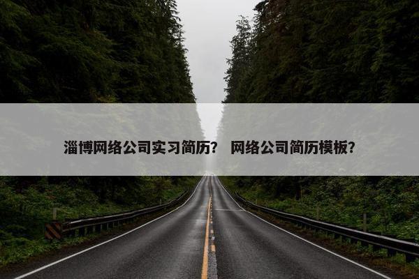 淄博网络公司实习简历？ 网络公司简历模板？