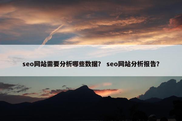 seo网站需要分析哪些数据？ seo网站分析报告？