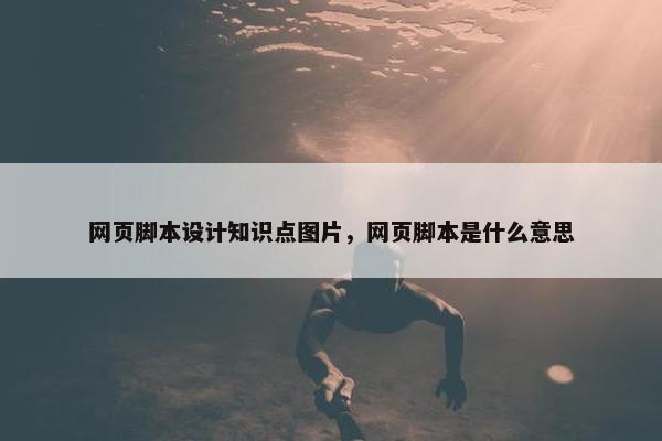 网页脚本设计知识点图片，网页脚本是什么意思