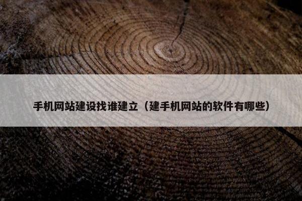 手机网站建设找谁建立（建手机网站的软件有哪些）