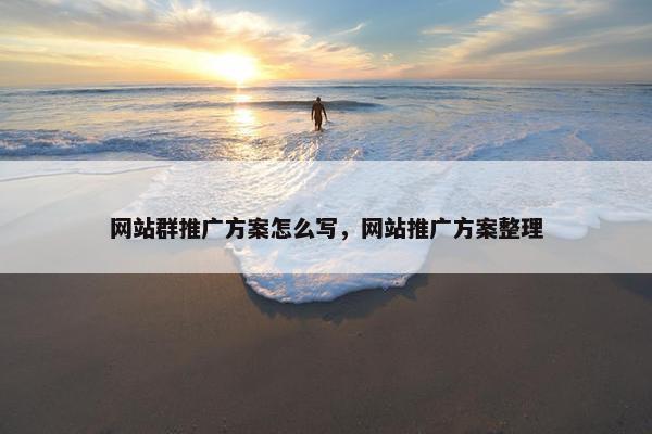网站群推广方案怎么写，网站推广方案整理