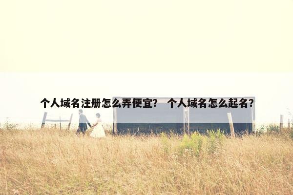 个人域名注册怎么弄便宜？ 个人域名怎么起名？
