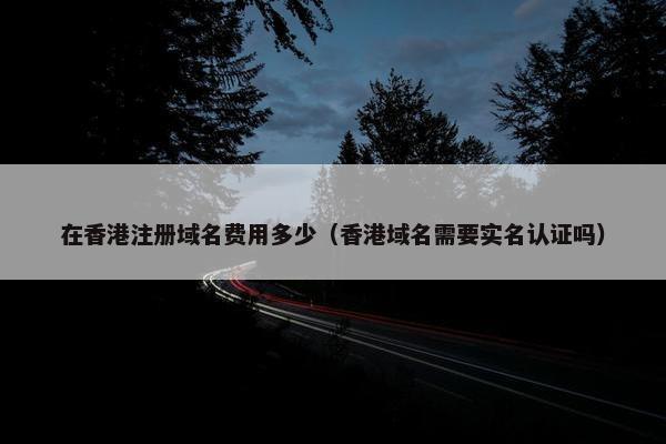 在香港注册域名费用多少（香港域名需要实名认证吗）
