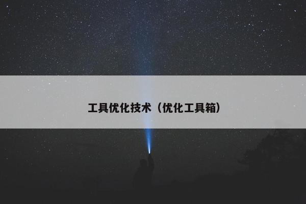 工具优化技术（优化工具箱）