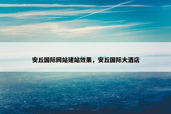 安丘国际网站建站效果，安丘国际大酒店