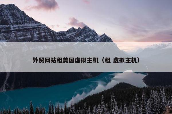 外贸网站租美国虚拟主机（租 虚拟主机）