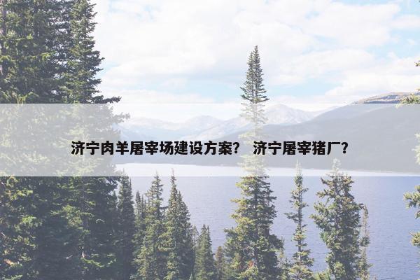 济宁肉羊屠宰场建设方案？ 济宁屠宰猪厂？