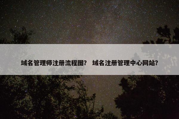 域名管理师注册流程图？ 域名注册管理中心网站？
