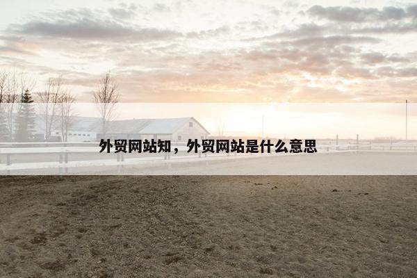外贸网站知，外贸网站是什么意思