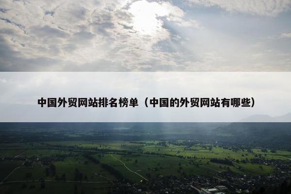 中国外贸网站排名榜单（中国的外贸网站有哪些）