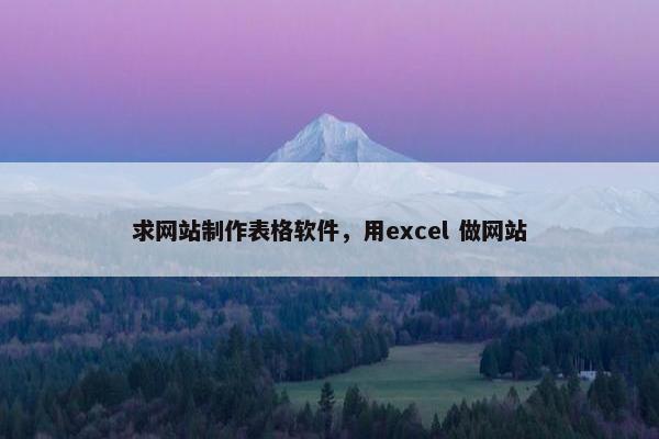 求网站制作表格软件，用excel 做网站