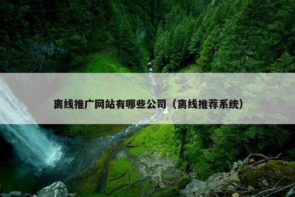 离线推广网站有哪些公司（离线推荐系统）