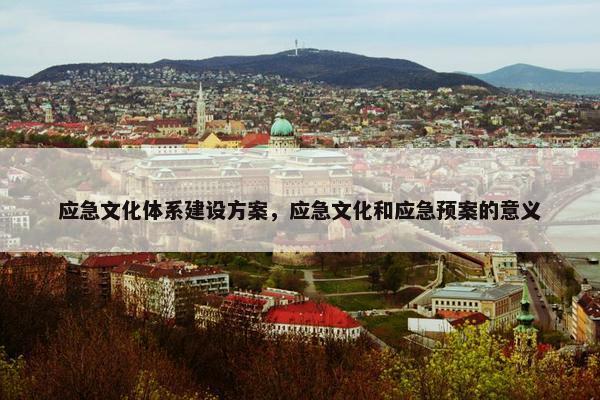 应急文化体系建设方案，应急文化和应急预案的意义