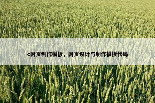 c网页制作模板，网页设计与制作模板代码