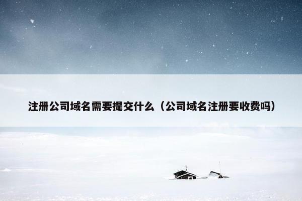 注册公司域名需要提交什么（公司域名注册要收费吗）