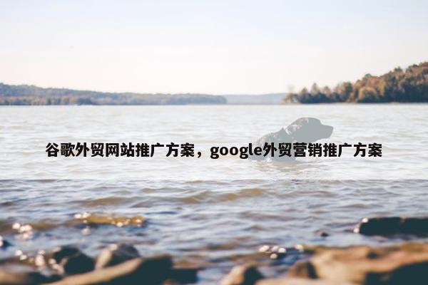 谷歌外贸网站推广方案，google外贸营销推广方案