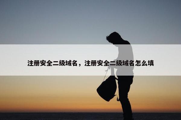 注册安全二级域名，注册安全二级域名怎么填
