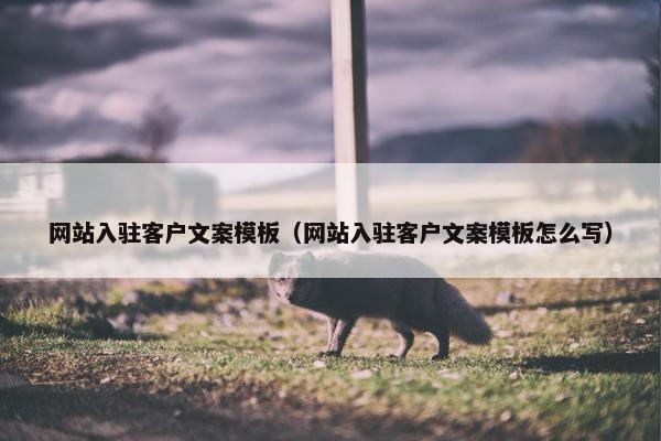 网站入驻客户文案模板（网站入驻客户文案模板怎么写）