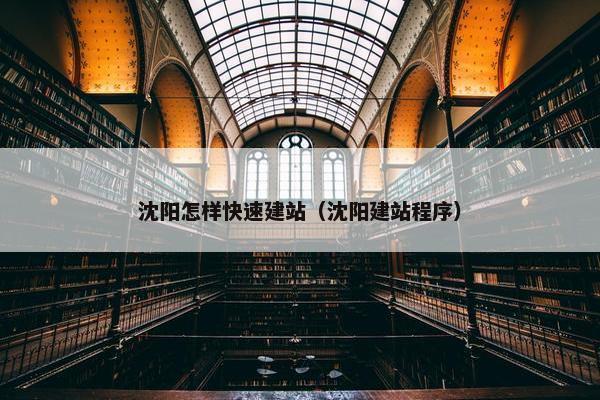沈阳怎样快速建站（沈阳建站程序）