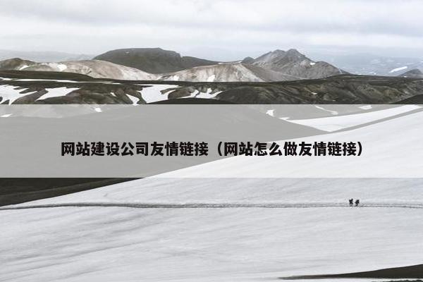 网站建设公司友情链接（网站怎么做友情链接）