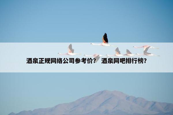 酒泉正规网络公司参考价？ 酒泉网吧排行榜？