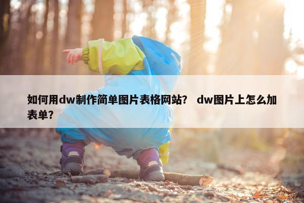 如何用dw制作简单图片表格网站？ dw图片上怎么加表单？
