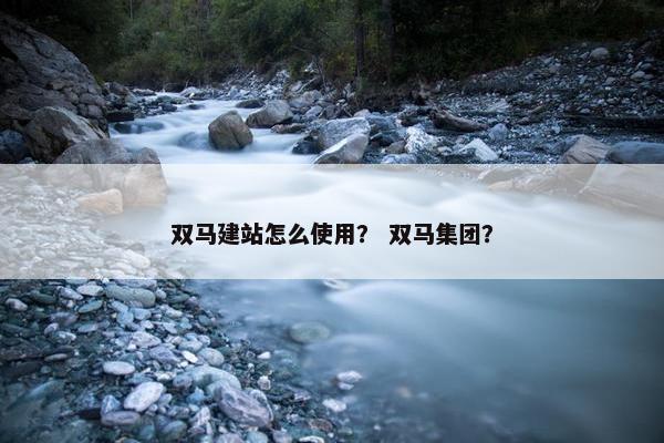 双马建站怎么使用？ 双马集团？