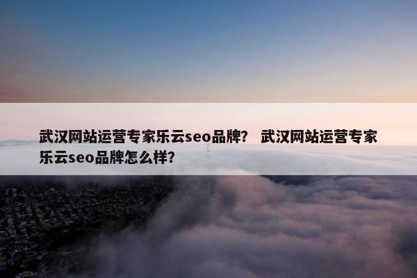 武汉网站运营专家乐云seo品牌？ 武汉网站运营专家乐云seo品牌怎么样？