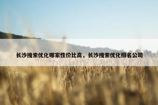 长沙搜索优化哪家性价比高，长沙搜索优化排名公司
