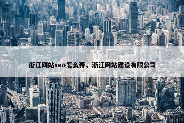 浙江网站seo怎么弄，浙江网站建设有限公司