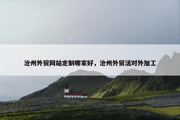 沧州外贸网站定制哪家好，沧州外贸活对外加工