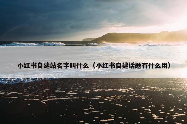 小红书自建站名字叫什么（小红书自建话题有什么用）