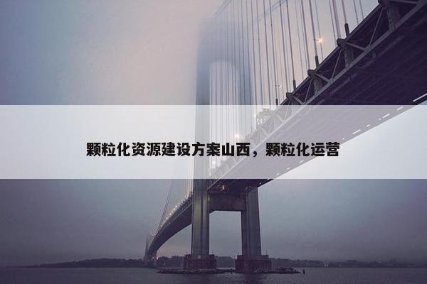 颗粒化资源建设方案山西，颗粒化运营