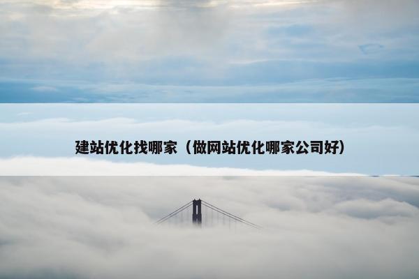 建站优化找哪家（做网站优化哪家公司好）