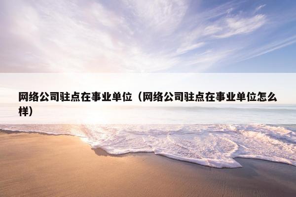 网络公司驻点在事业单位（网络公司驻点在事业单位怎么样）