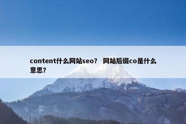 content什么网站seo？ 网站后缀co是什么意思？
