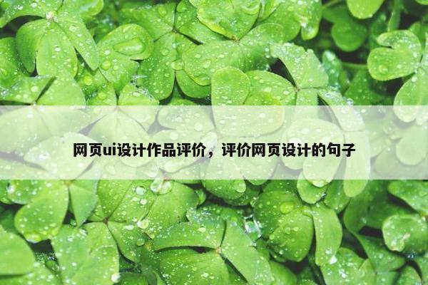 网页ui设计作品评价，评价网页设计的句子
