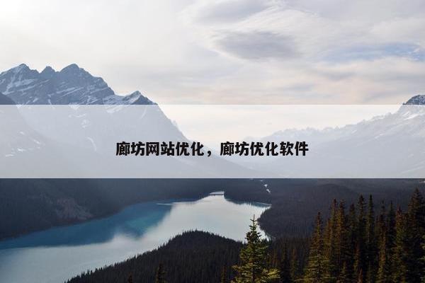 廊坊网站优化，廊坊优化软件