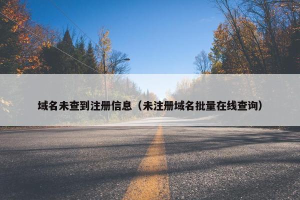 域名未查到注册信息（未注册域名批量在线查询）