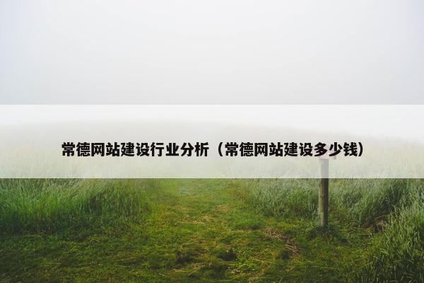 常德网站建设行业分析（常德网站建设多少钱）