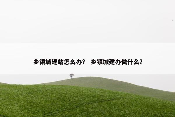 乡镇城建站怎么办？ 乡镇城建办做什么？