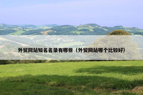 外贸网站知名名录有哪些（外贸网站哪个比较好）