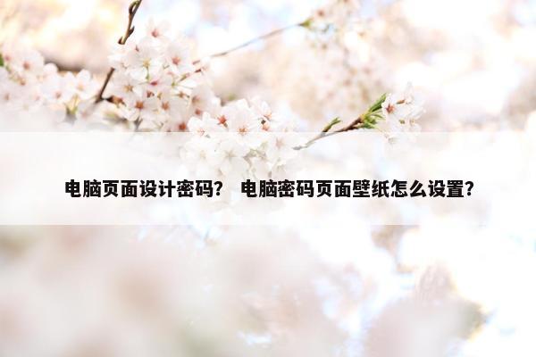电脑页面设计密码？ 电脑密码页面壁纸怎么设置？