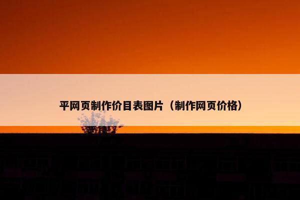 平网页制作价目表图片（制作网页价格）