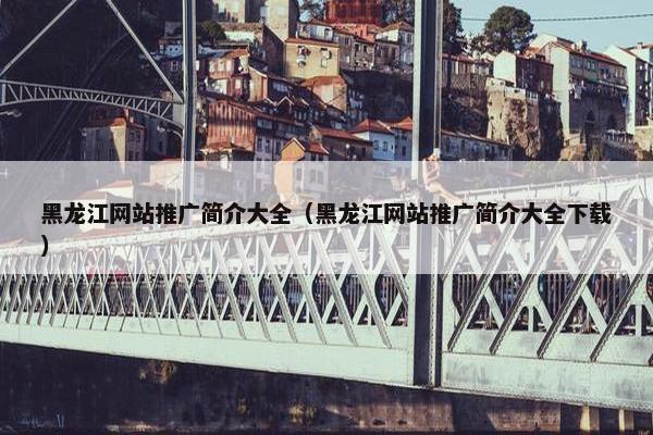 黑龙江网站推广简介大全（黑龙江网站推广简介大全下载）